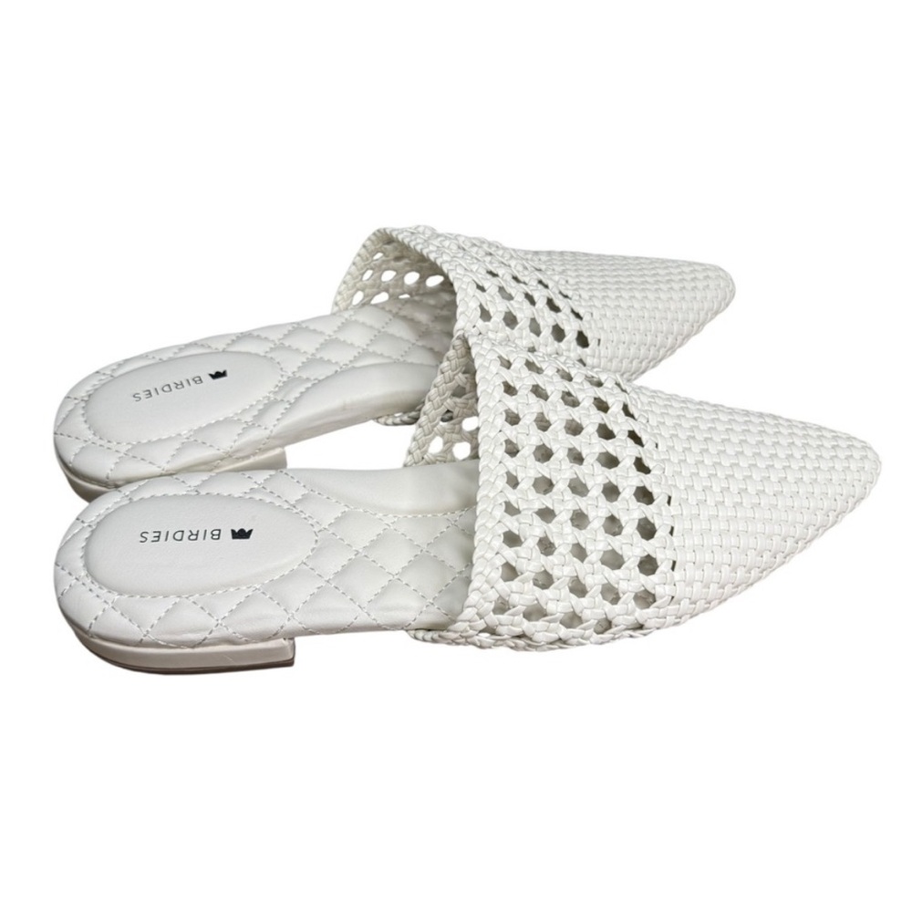 BIRDIES White Woven Mules